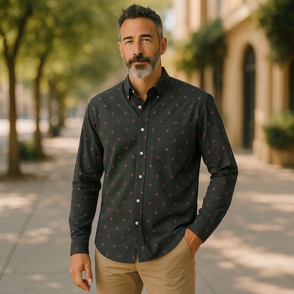 J. Crew Black Casual Button Down Shirt with Relaxed Fit - Picture 1 of 9